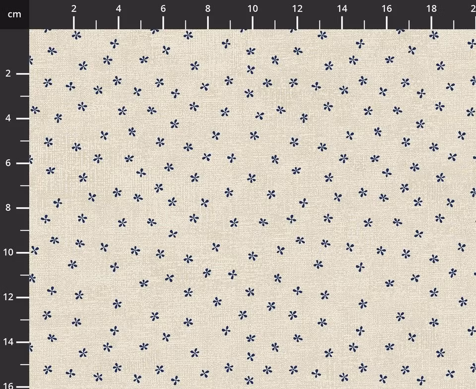 Emi Yuki sashiko Krem mini blomster