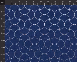 Emi Yuki-Blå sashiko diagonalbølger