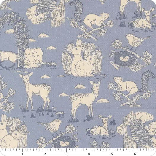 My Secret Garden Dusk Garden Toile- blå