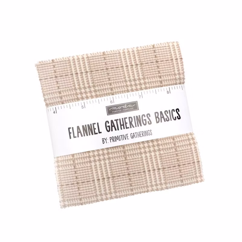 Flannel Gather Basics Brick -charm pack 5 inch