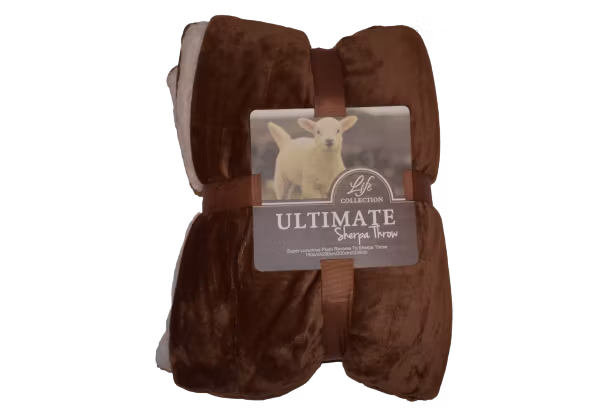 Filtar Sherpa Flanell Fleece Chockladbrun - 150 x 200 cm