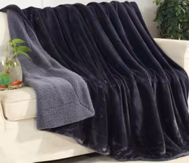 Filtar  Sherpa Flanell Fleece Grå - 150 x 200 cm