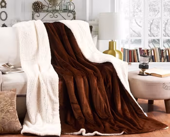 Filtar Sherpa Flanell Fleece Chockladbrun - 150 x 200 cm