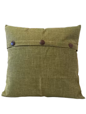 Vintage Kuddfodral Grön Tre Knappar 50x50cm