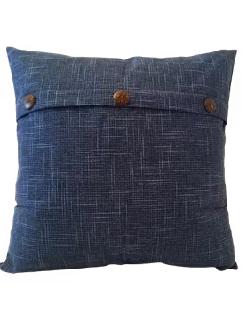 Kuddfodral med Tre knapp vintage Mörkblå -  50 x 50 cm