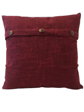 Kuddfodral med Tre knapp vintage Vinröd -  50 x 50 cm