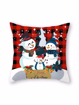 Jul snögubbe tryck  kuddfodral - 45 x 45 cm