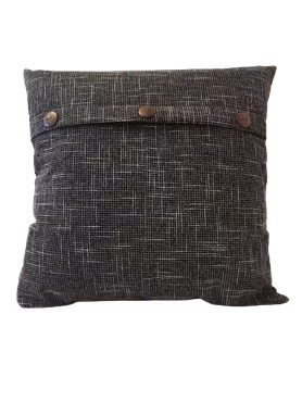 Kuddfodral med Tre knappar vintage Svart -  50 x 50 cm