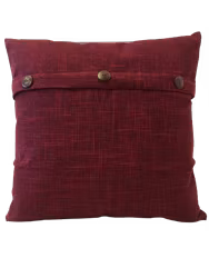 Kuddfodral med Tre knappar vintage Vinröd  -  50 x 50 cm