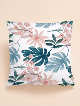 Kuddfodral & Prydnadskuddar med bladtryck utan innerkudde / 45X45 cm
