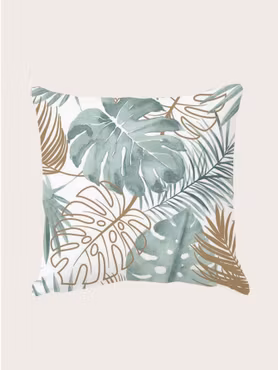 Kuddfodral & Prynadskuddar med blad utan innerkudde / 45X45 cm