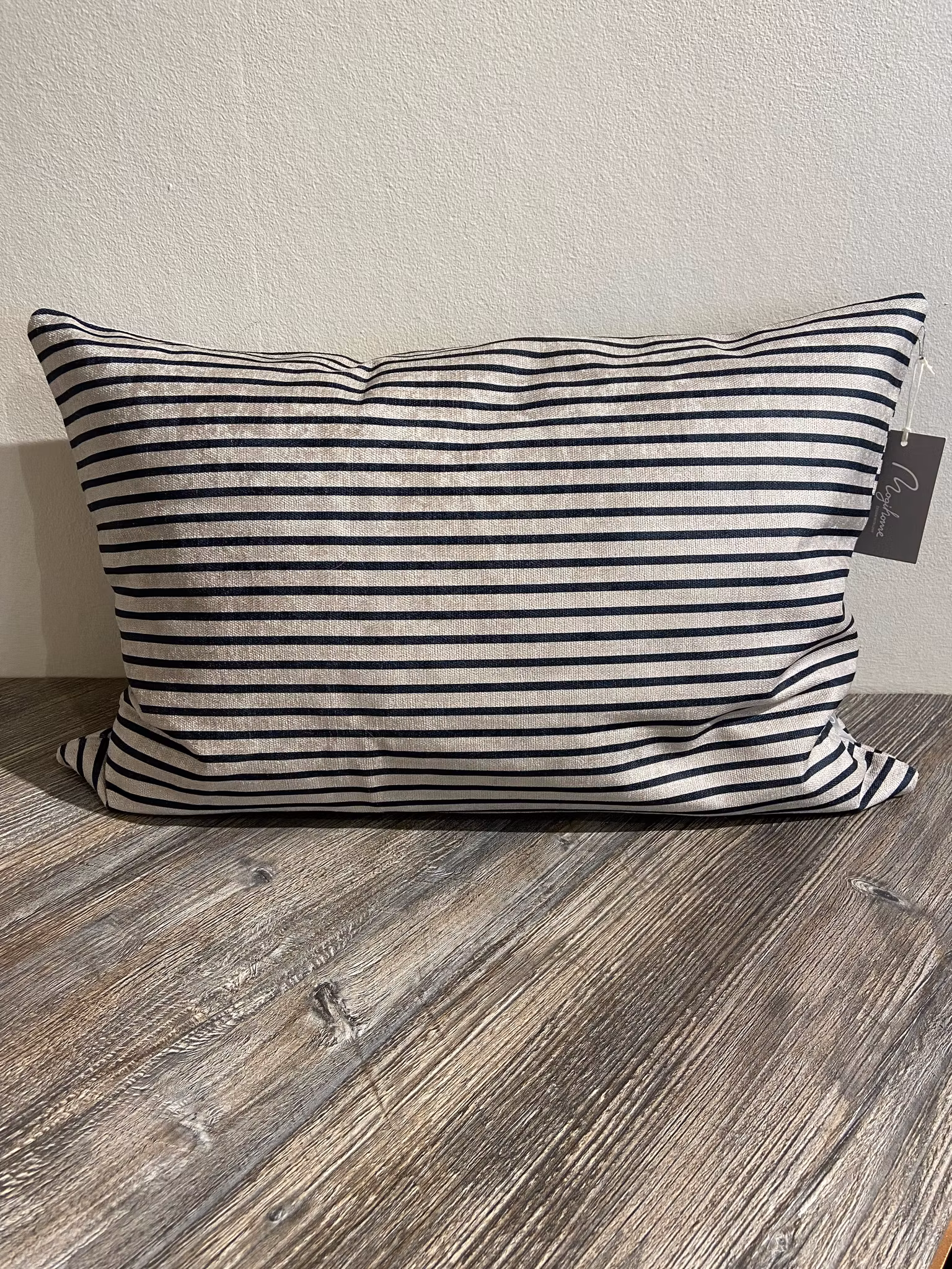 Randigt kuddfodral 40x60 Beige/Svart