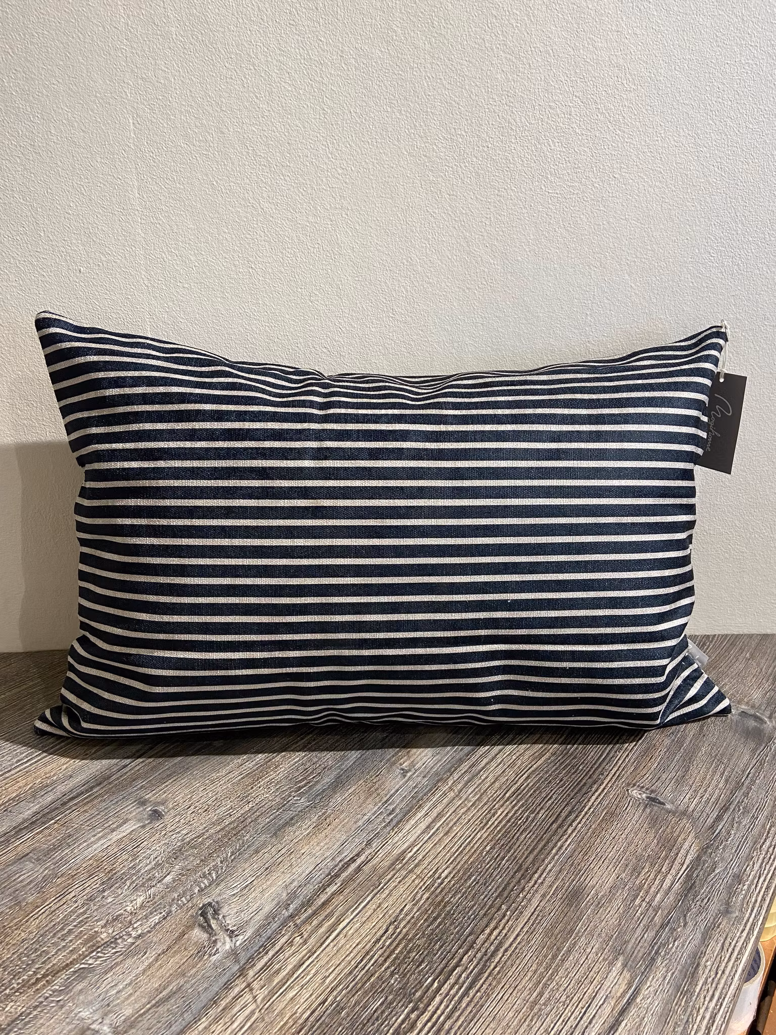 Randigt kuddfodral 40x60 Svart/Beige