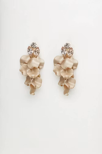 LEAF STONE EARRINGS NOUGAT