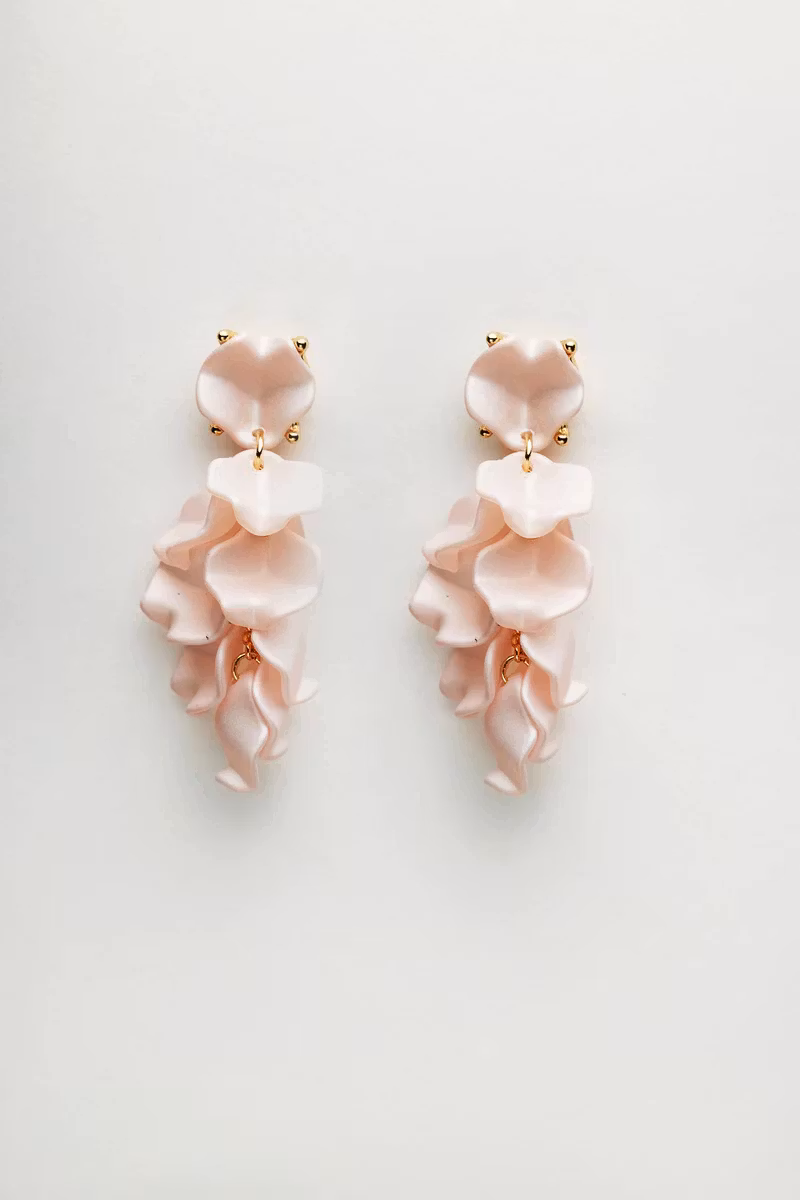 LEAF EARRINGS MINI LIGHT PINK