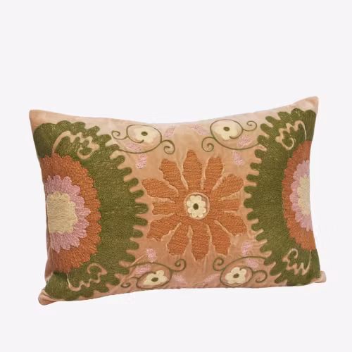 EMBROIDERED VELVET CUSHION COVER