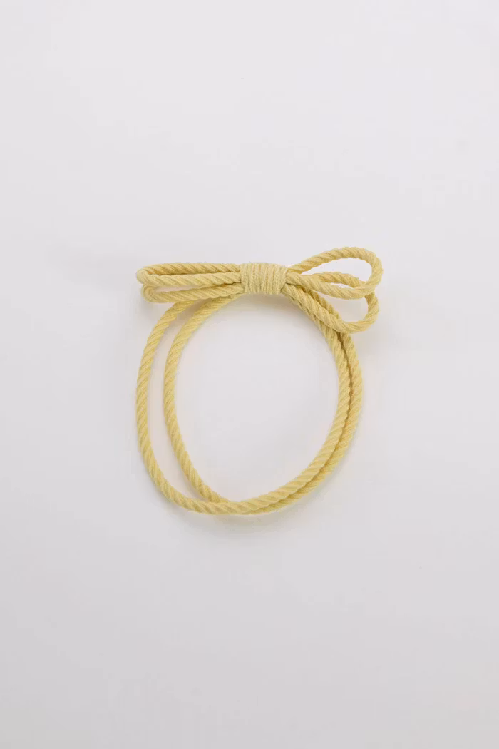 BOW ELASTIC HAIRBAND LIGHT YELLOW