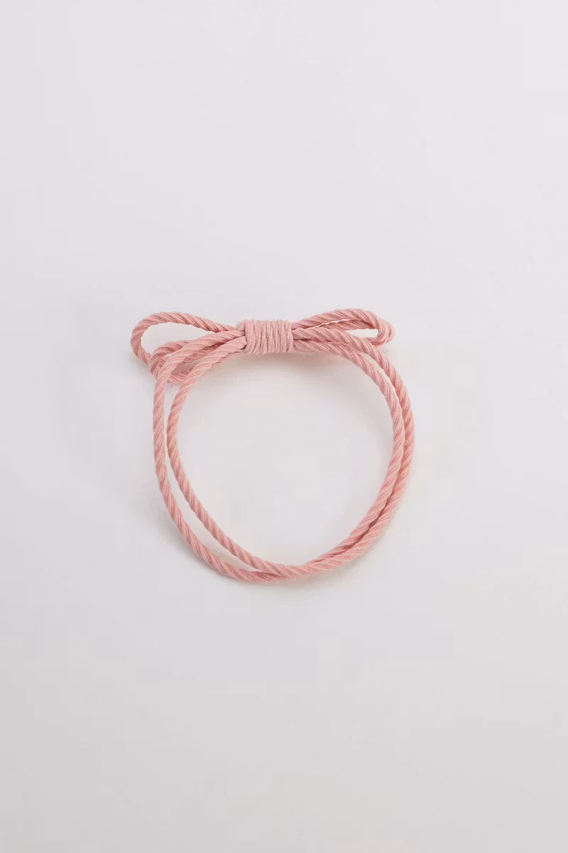 BOW ELASTIC HAIRBAND LIGHT PINK