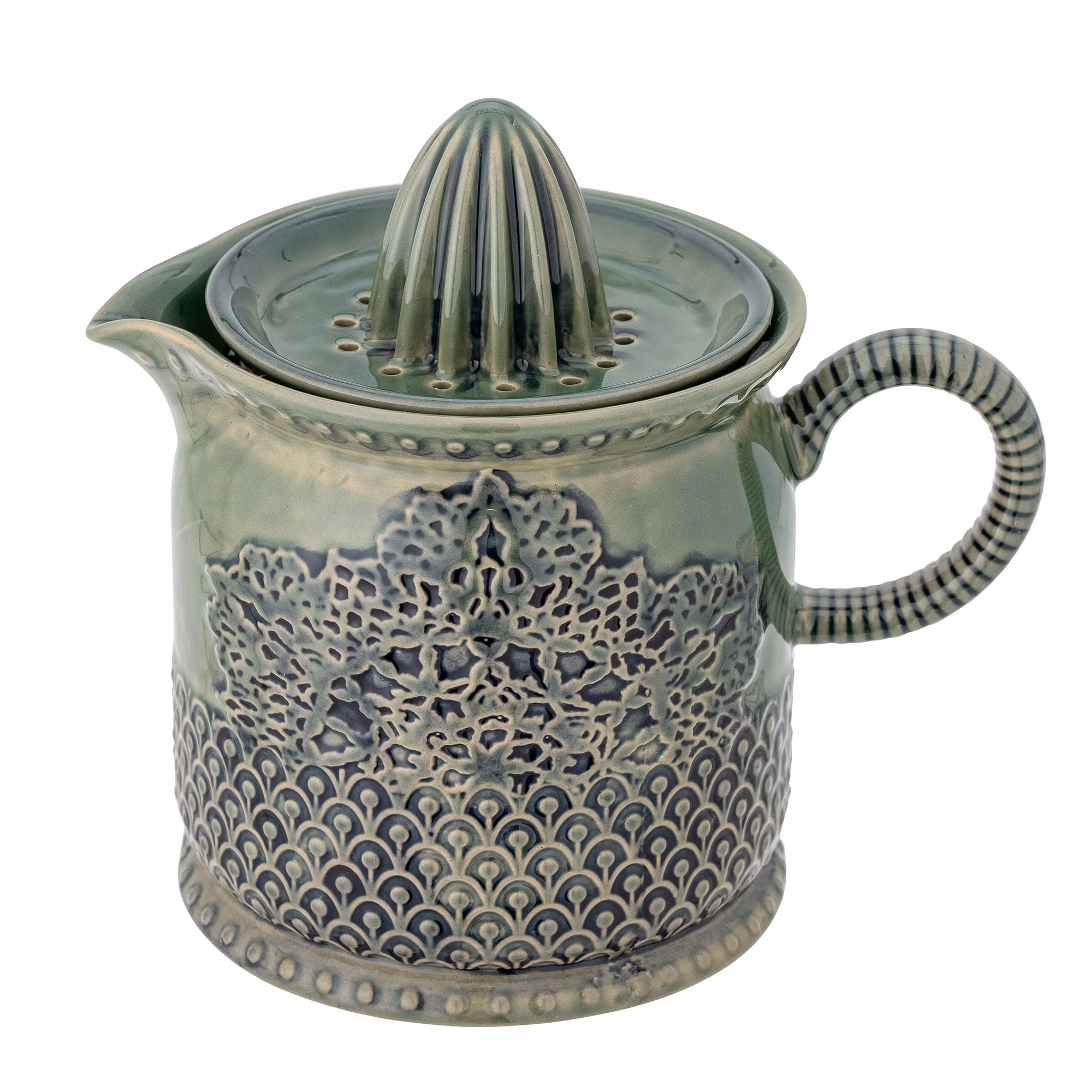 LISELU LEMON JUICER, GREEN STONEWARE