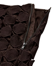 CMTHEA - SKIRT WITH FRINGE EFFECT IN BROWN