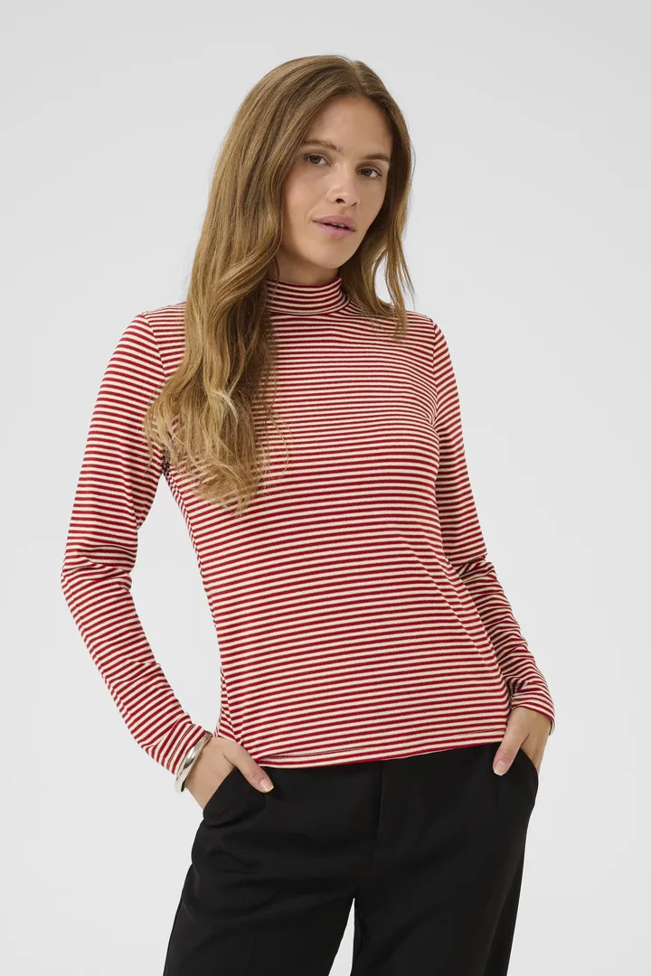CUKIDDY TURTLENECK RED/WHITE STRIPE