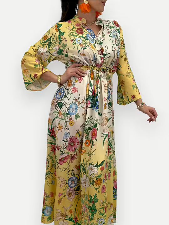 BLOMMIG MAXIKLÄNNING