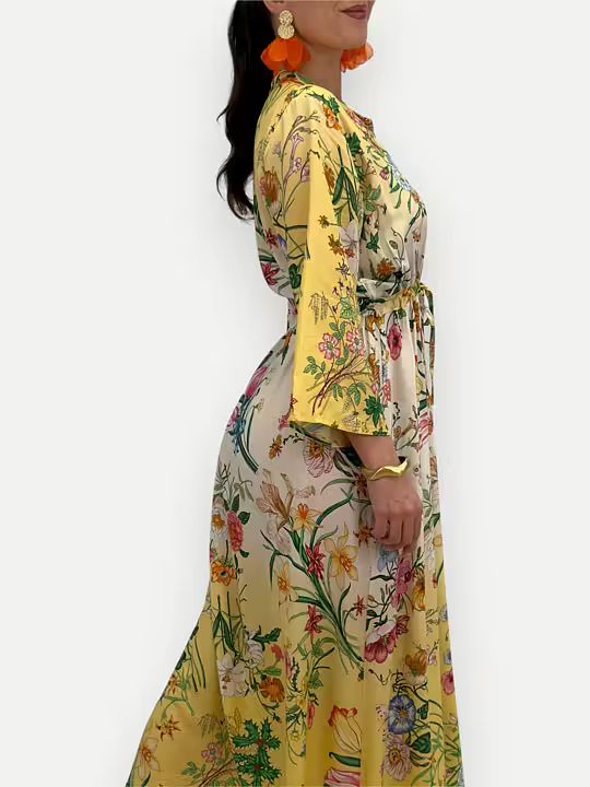 BLOMMIG MAXIKLÄNNING