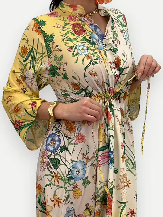 BLOMMIG MAXIKLÄNNING