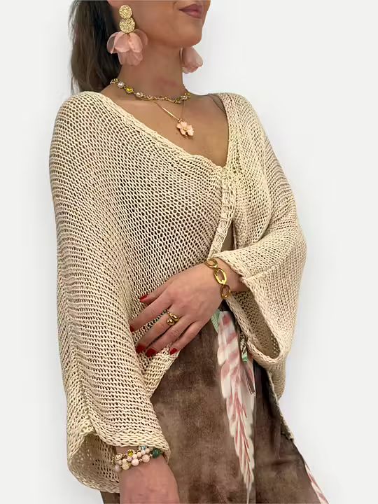 GLESSTICKAD TRÖJA MED KNUT