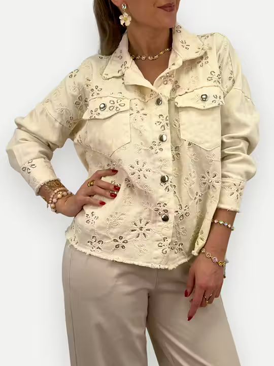 CANVASJACKA MED PALJETTER