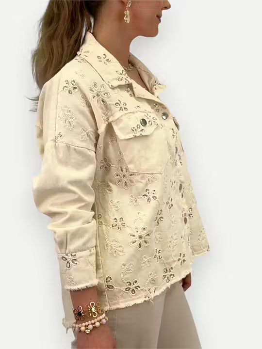 CANVASJACKA MED PALJETTER