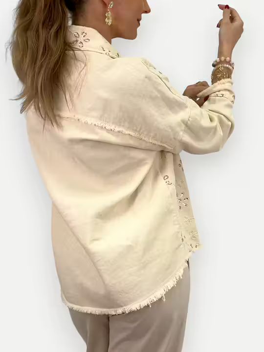 CANVASJACKA MED PALJETTER