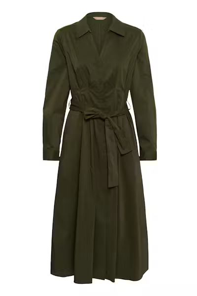 CUELENA DRESS BURNT OLIVE GREEN