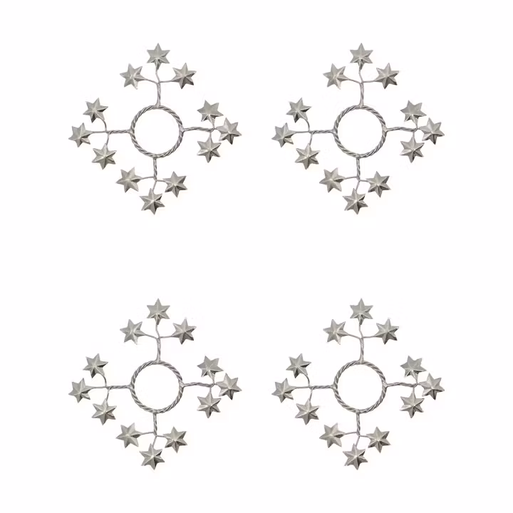 STAR LJUSMANCHETT 4-PACK SILVER