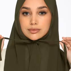 HIJAB MED KNYTBAND - Oliv