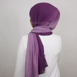 Instant Chiffong hijab med undersjal - ombré lila