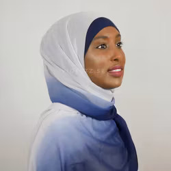 Instant Chiffong hijab med undersjal - ombré sky