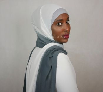 Instant Chiffong hijab med undersjal - ombré light