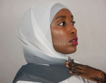 Instant Chiffong hijab med undersjal - ombré light