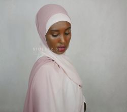 Instant Chiffong hijab med undersjal - ombré Roz