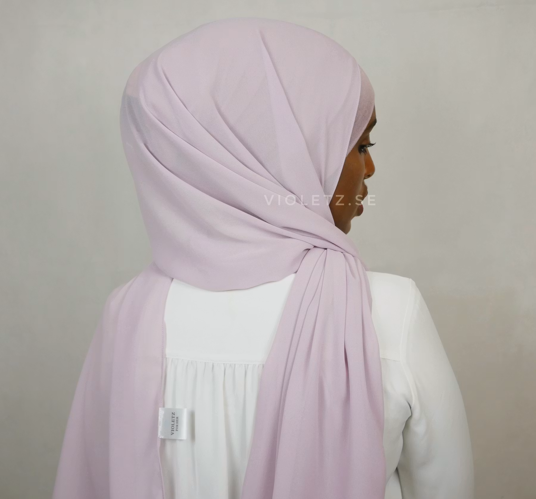 Instant Chiffong hijab med undersjal - orchid