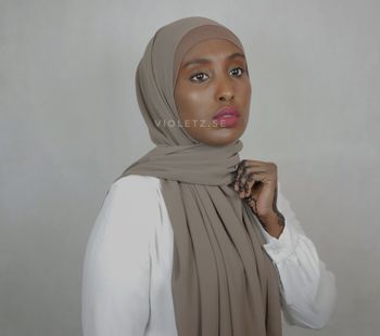 Instant Chiffong hijab med undersjal - bisque