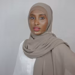 Instant Chiffong hijab med undersjal - bisque
