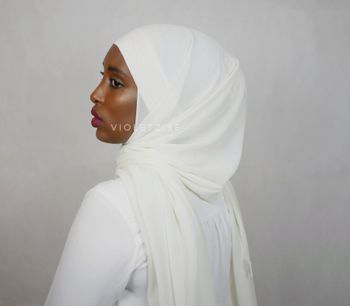 Instant Chiffong hijab med undersjal - cream