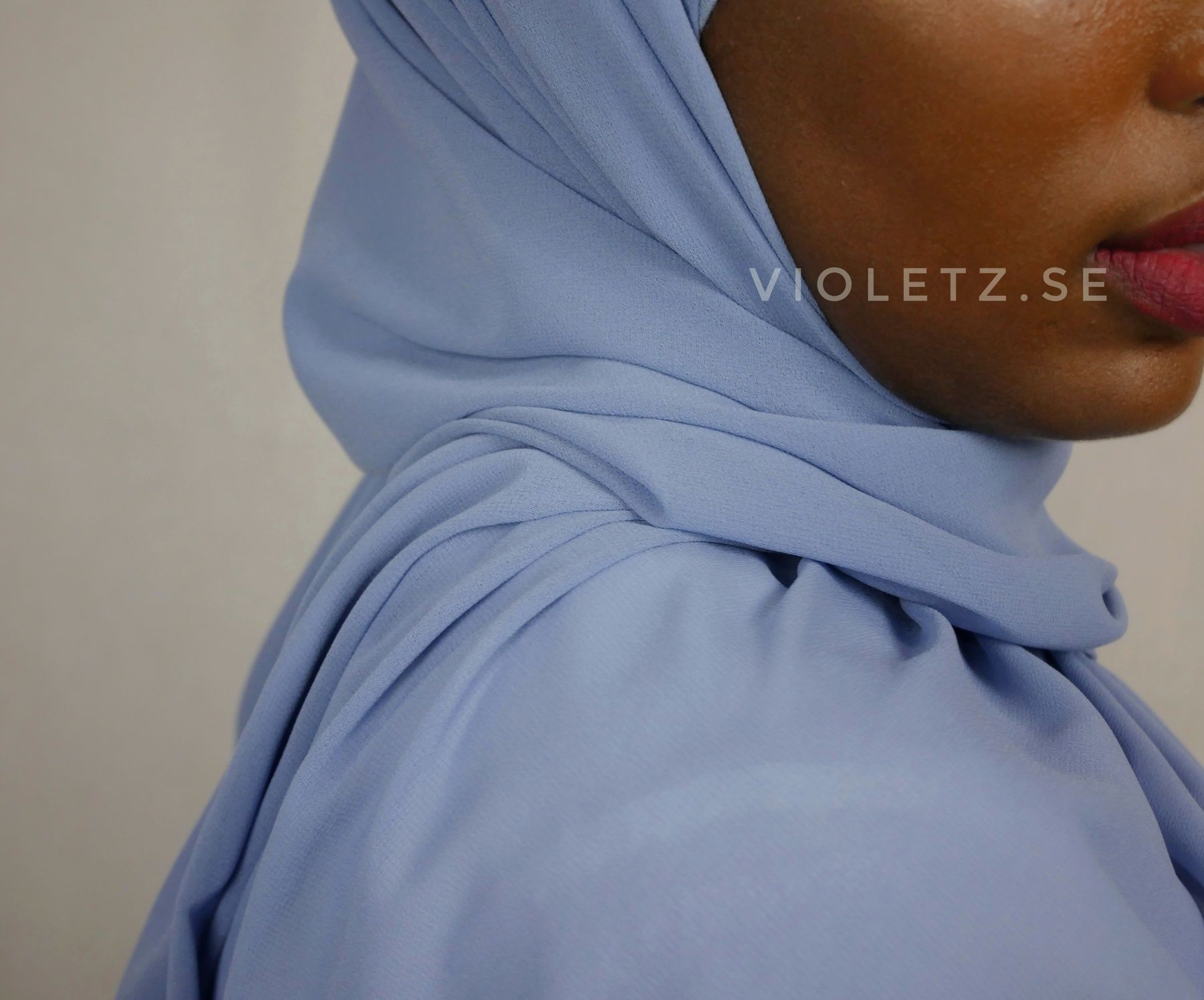 Instant Chiffong hijab med undersjal - arabian blue