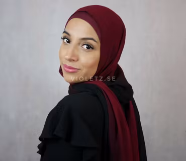 Instant Chiffong hijab med undersjal - cherry