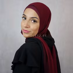 Instant Chiffong hijab med undersjal - cherry