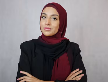 Instant Chiffong hijab med undersjal - cherry