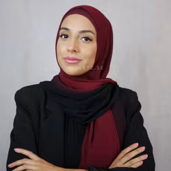 Instant Chiffong hijab med undersjal - cherry