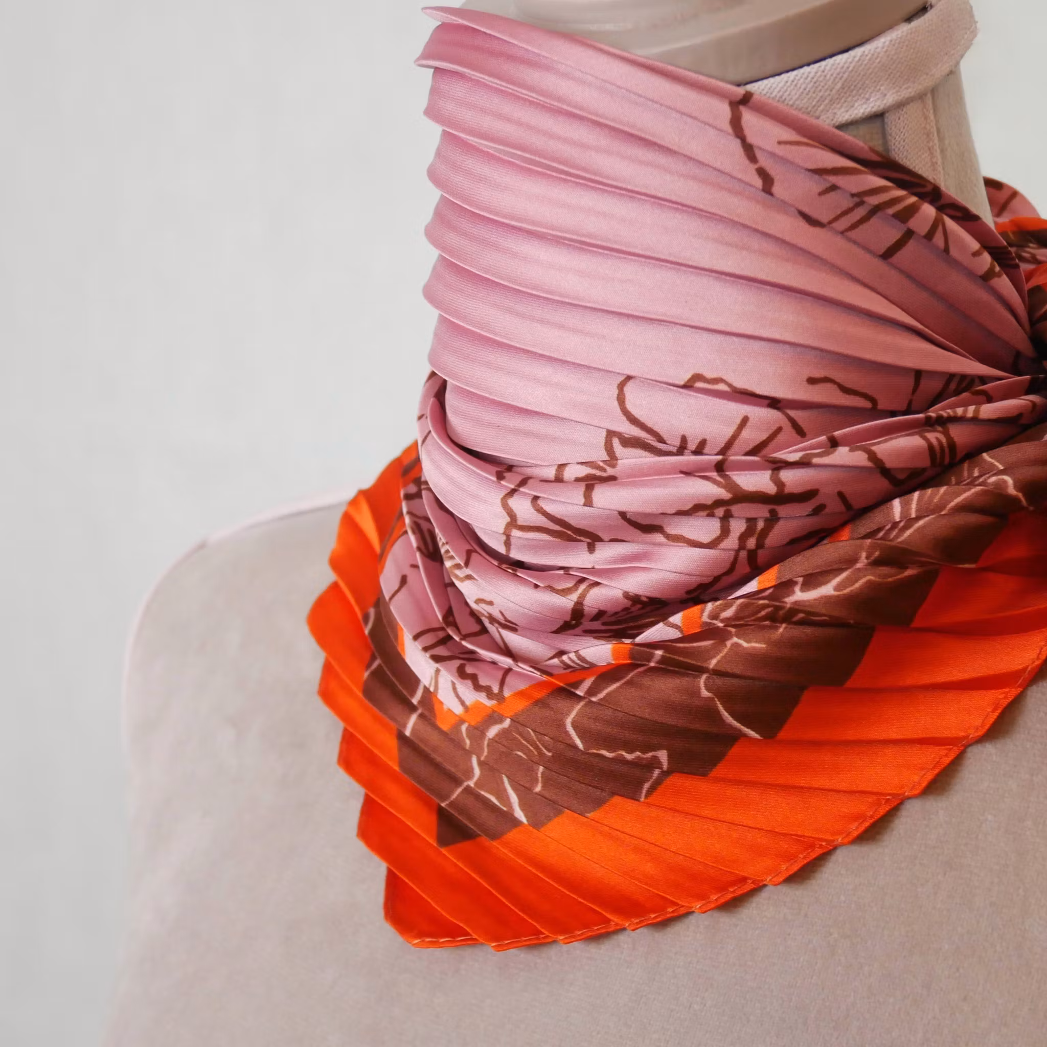 MINI SCARF I SIDEN - blush